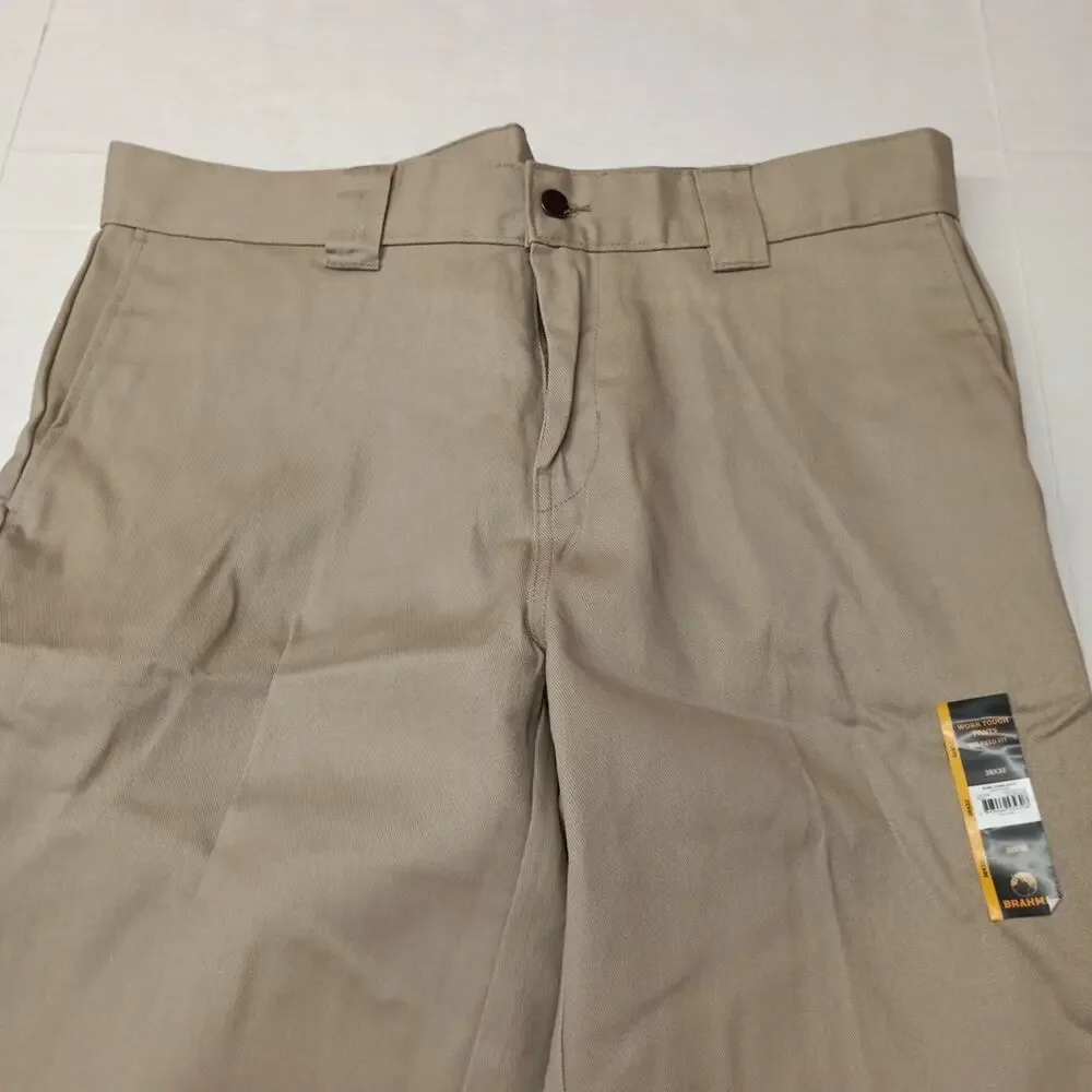 Brahma Men's Work Tough Pants Size 38x32‎ Sandy Taupe Relaxed